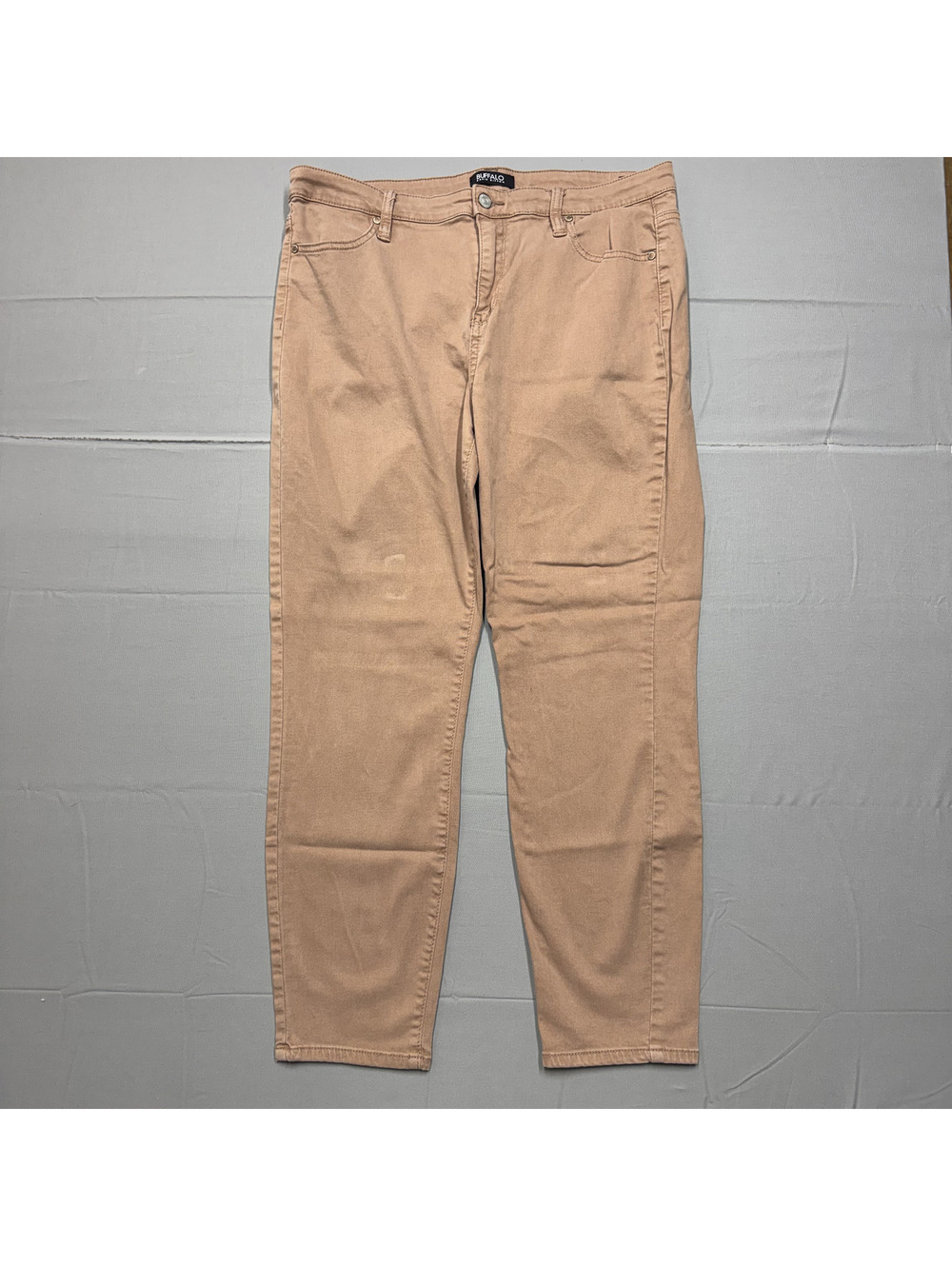 Buffalo Womens Havana High Rise Tencel Blend Ankle Skinny Pants Size 12 Peach